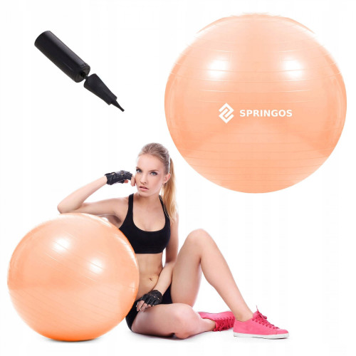 Фитбол  Springos 55 cm Anti-Burst FB0010 Orange - фото №5